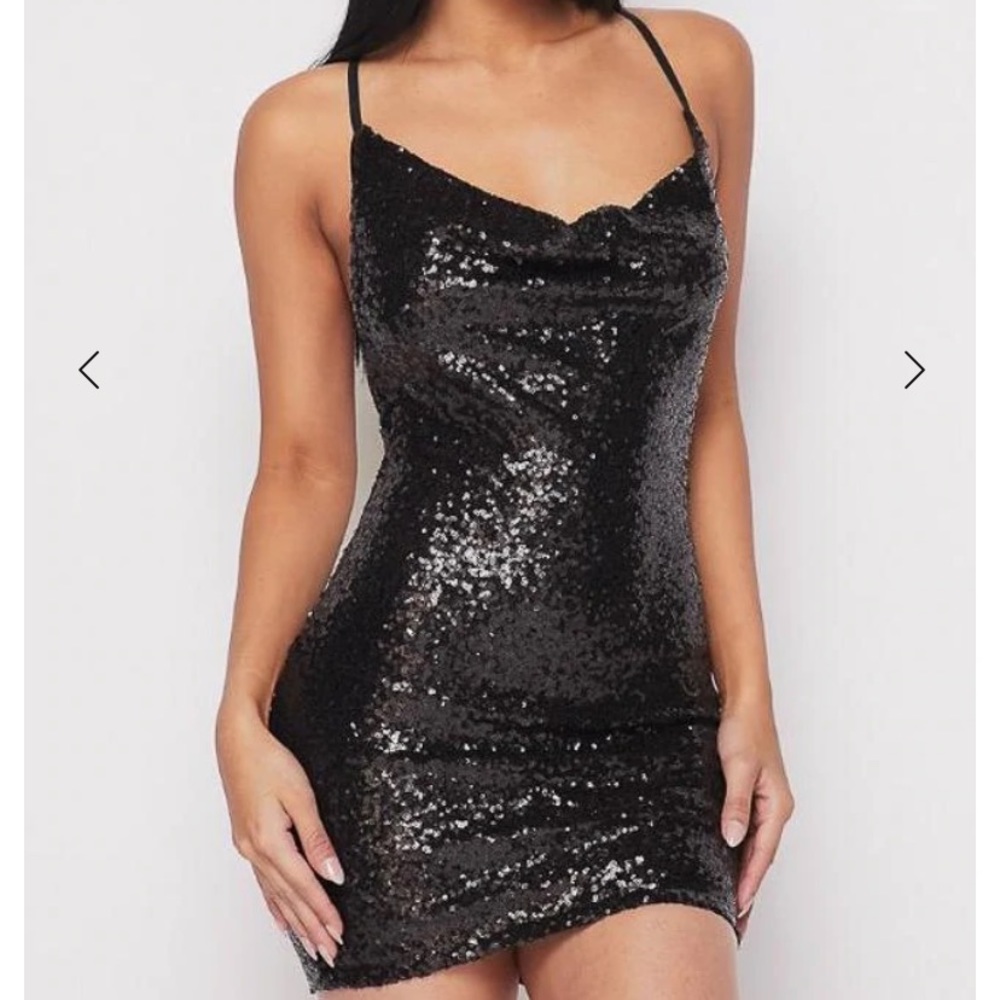 Black Sequin Dress